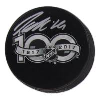 Patrik Laine Signed NHL 100th Anniversary Logo Hockey Puck (JSA) at PristineAuction.com