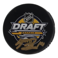 Pierre-Luc Dubois Signed 2016 NHL Draft Logo Hockey Puck (Beckett & PSA) at PristineAuction.com