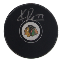 Kirby Dach Signed Blackhawks Logo Hockey Puck (JSA) at PristineAuction.com