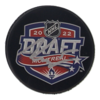 Simon Nemec Signed 2022 NHL Draft Logo Hockey Puck (JSA) at PristineAuction.com