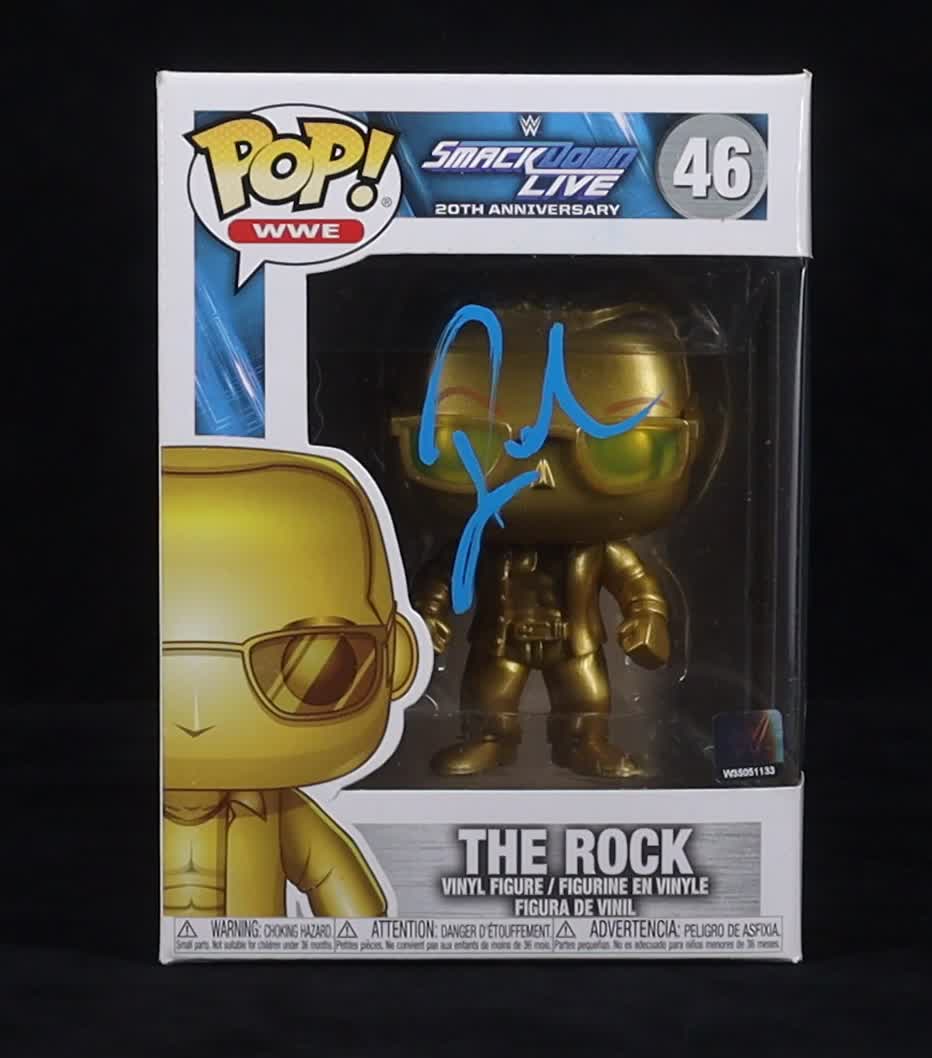 The Rock Signed WWE "Smackdown Live: 20th Anniversary" #46 Funko Pop! Vinyl Figure (Beckett) at PristineAuction.com