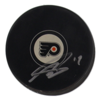 Nolan Patrick Signed Flyers Logo Hockey Puck (Beckett) at PristineAuction.com