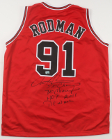 Dennis Rodman Signed Jersey With Multiple Inscriptions (Wilder Side of Sports) at PristineAuction.com