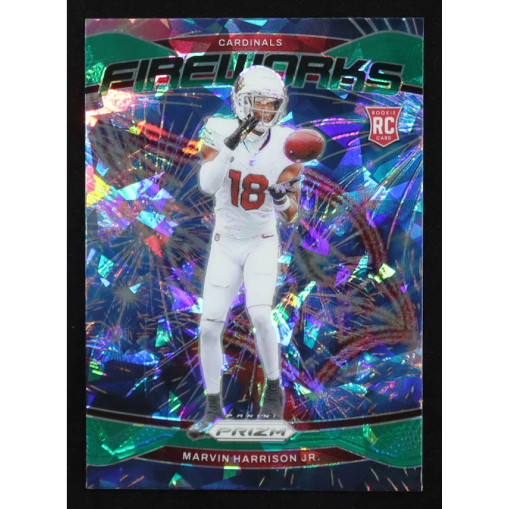 Marvin Harrison Jr. 2024 Prizm Fireworks Green Ice #20 RC at PristineAuction.com