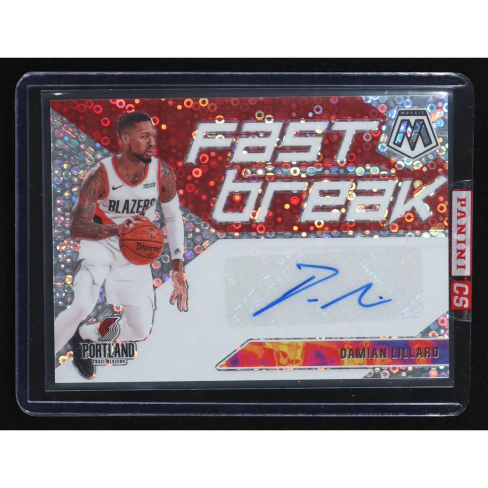 Damian Lillard 2019-20 Panini Mosaic Autographs Fast Break #6 at PristineAuction.com
