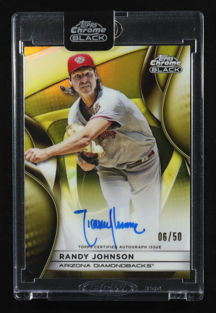Randy Johnson 2025 Topps Chrome Black Autographs Gold Refractors #CBARJ #6/50
