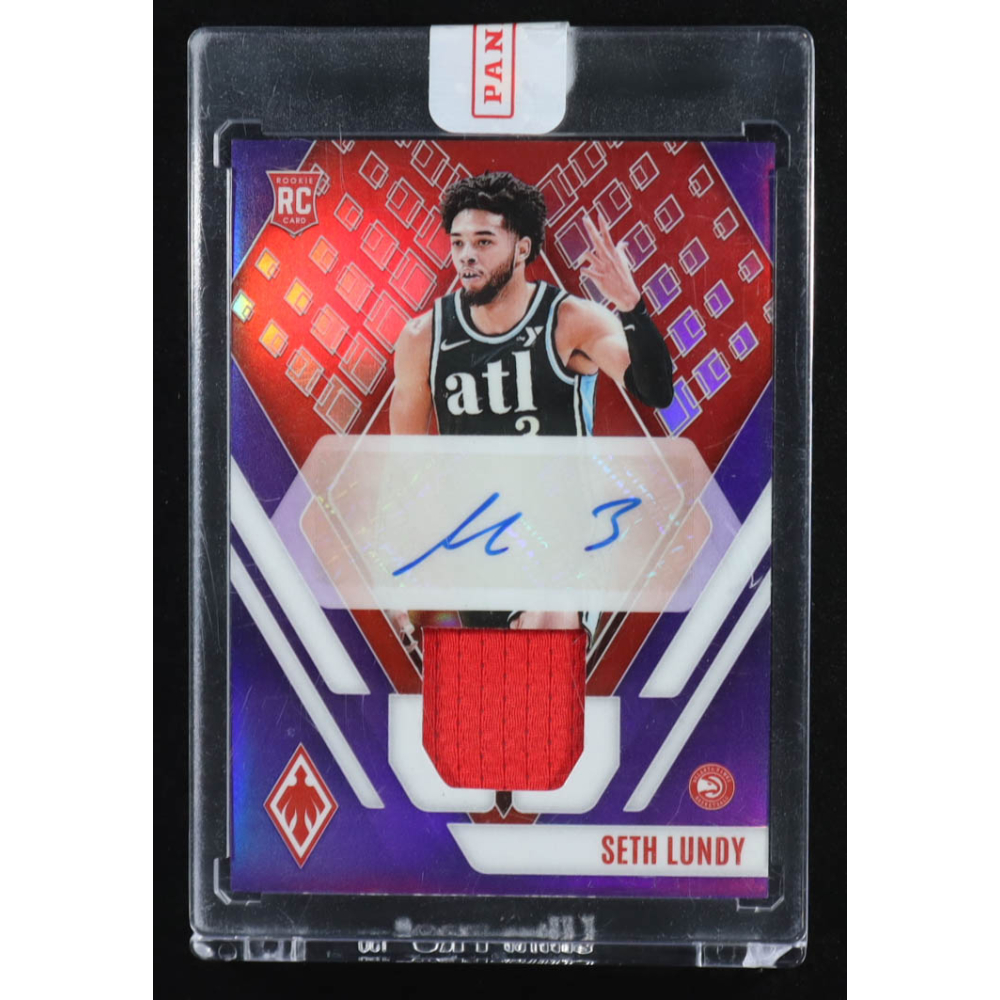Seth Lundy 2023-24 Panini Phoenix Rookie Jersey Autographs Purple #4 #45/99 RC at PristineAuction.com