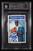 Shaquille O'Neal Signed 1992-93 Panini Stickers #1 RC (Beckett | Auto Grade BGS Authentic) at PristineAuction.com
