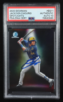 Jackson Chourio Signed 2023 Bowman Chrome Bowman Spotlights #BS11 RC (PSA Authentic | Auto 10) at PristineAuction.com