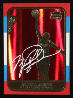 Michael Jordan 1997 Fleer Premier Signature Series Red Holo Refractor 23Kt Gold Card at PristineAuction.com