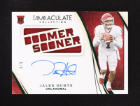 Jalen Hurts 2020 Immaculate Collection Collegiate Team Slogan Signatures Die Cuts Emerald #133 RC #4/5 at PristineAuction.com