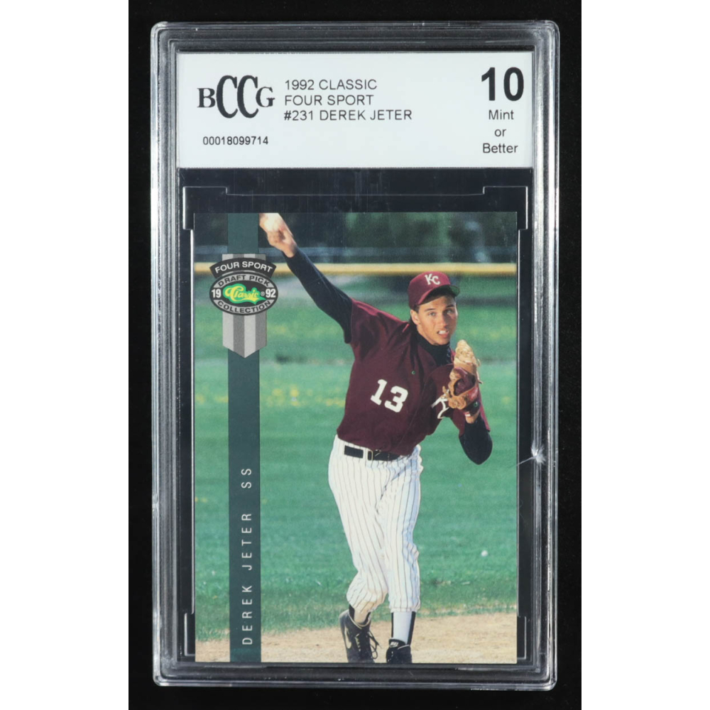 Derek Jeter 1992 Classic Four Sport #231 RC (BCCG 10) at PristineAuction.com