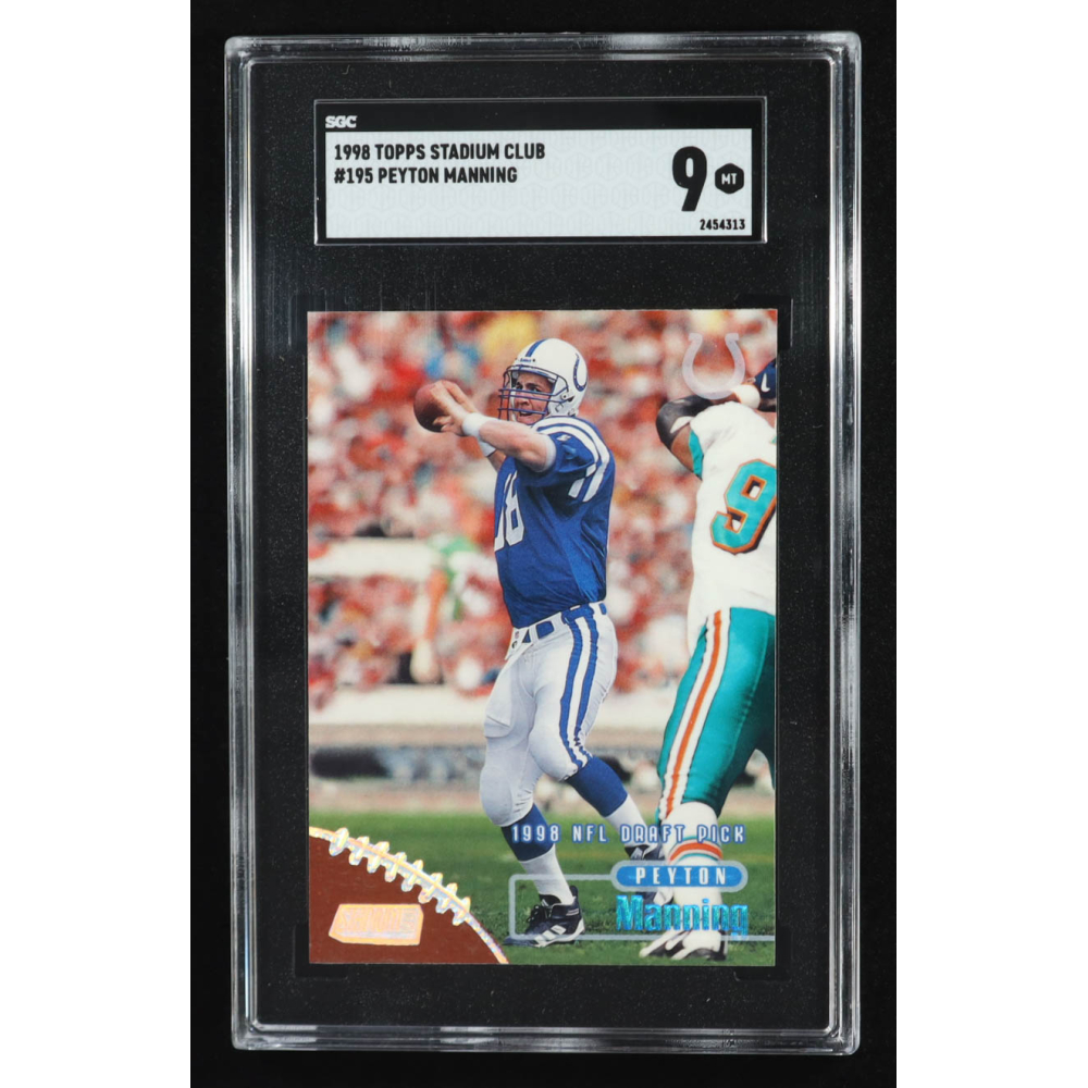 Peyton Manning 1998 Stadium Club #195 RC (SGC 9) at PristineAuction.com