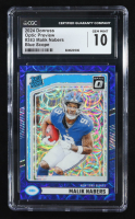 Malik Nabers 2024 Donruss Optic Rated Rookies Preview Blue Scope #383 RC (CGC 10) at PristineAuction.com