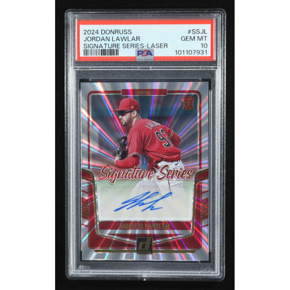Jordan Lawlar 2024 Donruss Signature Series Laser #78 RC (PSA 10) at PristineAuction.com