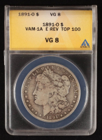 1891-O Morgan Silver Dollar, TOP-100 VAM 1A E REV (ANACS VG8) at PristineAuction.com