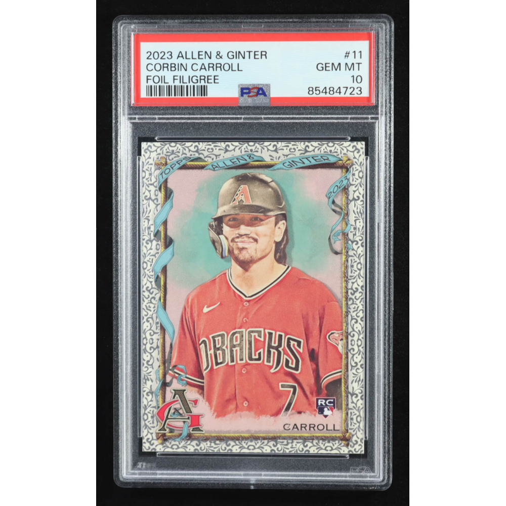 Corbin Carroll 2023 Topps Allen and Ginter Foil Filigree #11 RC (PSA 10) at PristineAuction.com