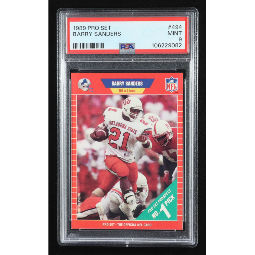 Barry Sanders 1989 Pro Set #494 RC (PSA 9) at PristineAuction.com