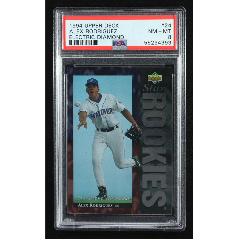 Alex Rodriguez 1994 Upper Deck Electric Diamond #24 RC (PSA 8) at PristineAuction.com