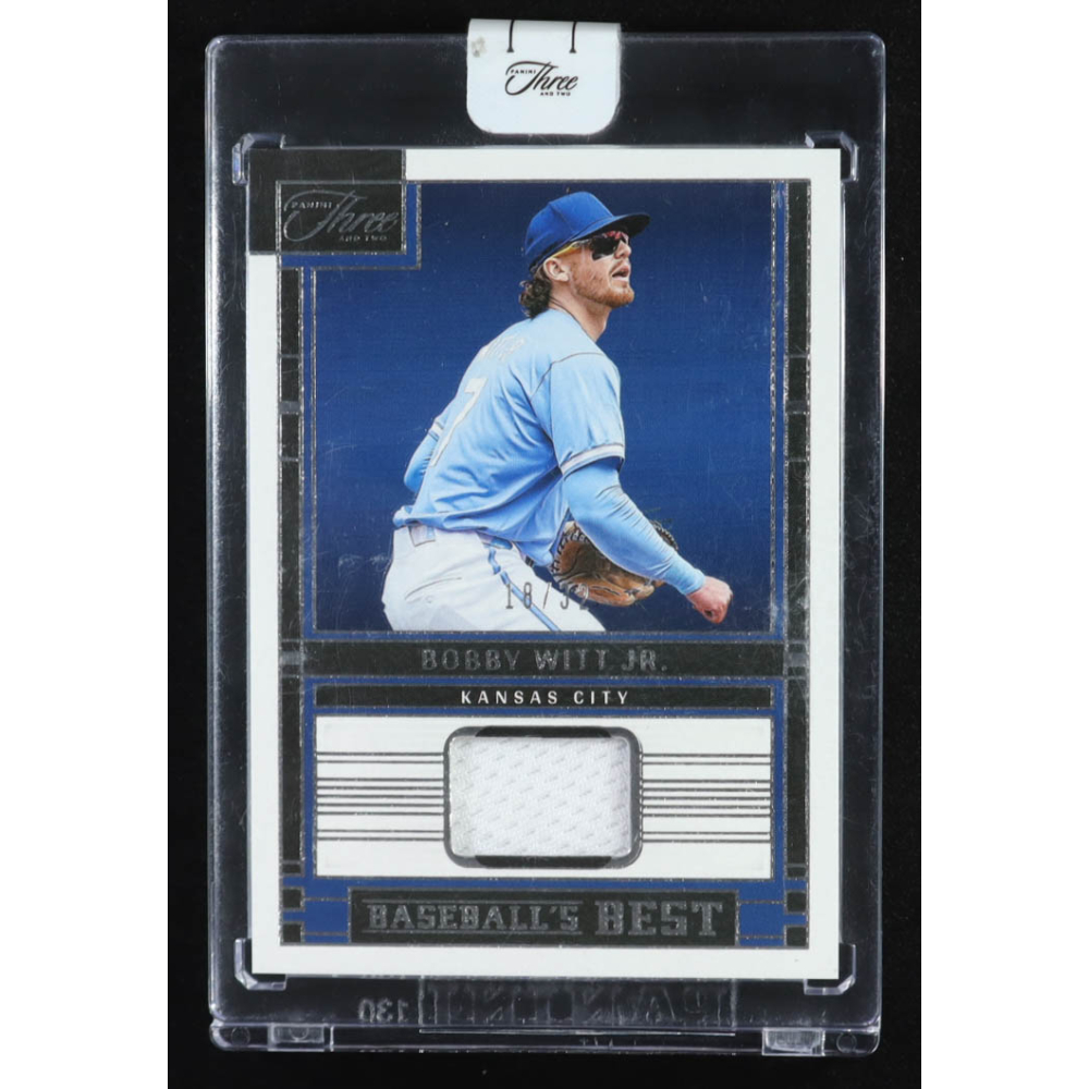 Bobby Witt Jr. 2024 Panini Three and Two Baseballs Best Memorabilia #4 #18/32 (Panini) at PristineAuction.com