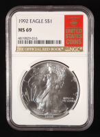 1992 American Silver Eagle - Official Red Book Label (NGC MS69) at PristineAuction.com