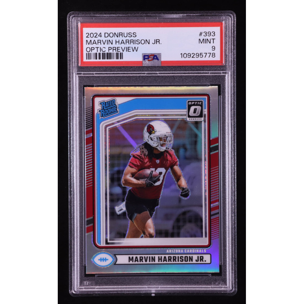Marvin Harrison Jr. 2024 Donruss Optic Rated Rookies Preview Holo #393 RC (PSA 9) at PristineAuction.com