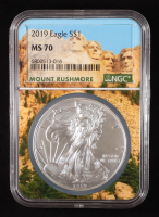 2019 American Silver Eagle - Mount Rushmore (NGC MS70) at PristineAuction.com