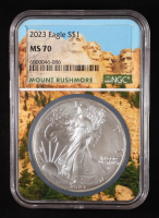 2023 American Silver Eagle - Mount Rushmore (NGC MS70) at PristineAuction.com