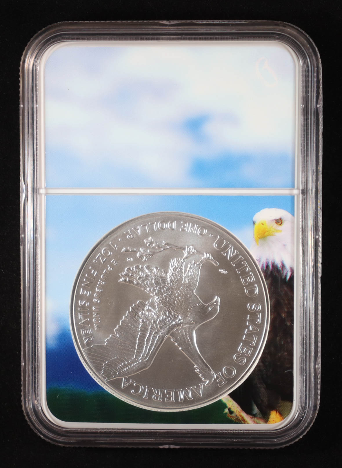 2023 American Silver Eagle, First Day of Issue - Bald Eagle Core (NGC MS70) at PristineAuction.com 2023 American Silver Eagle, First Day of Issue - Bald Eagle Core (NGC MS70) at PristineAuction.com