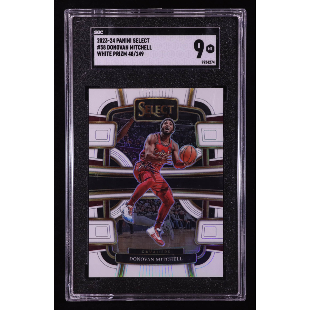 Donovan Mitchell 2023-24 Select Prizms White #38 #048/149 (PSA 9) at PristineAuction.com