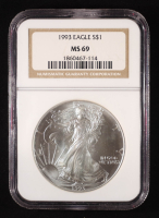 1993 American Silver Eagle (NGC MS69) at PristineAuction.com