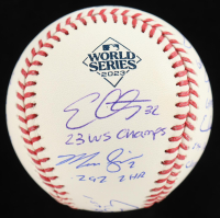 2023 World Series Baseball Signed by (11) with Evan Carter, Josh Jung, Bruce Bochy, Josh Sborz with Multiple Inscriptions (Beckett) at PristineAuction.com