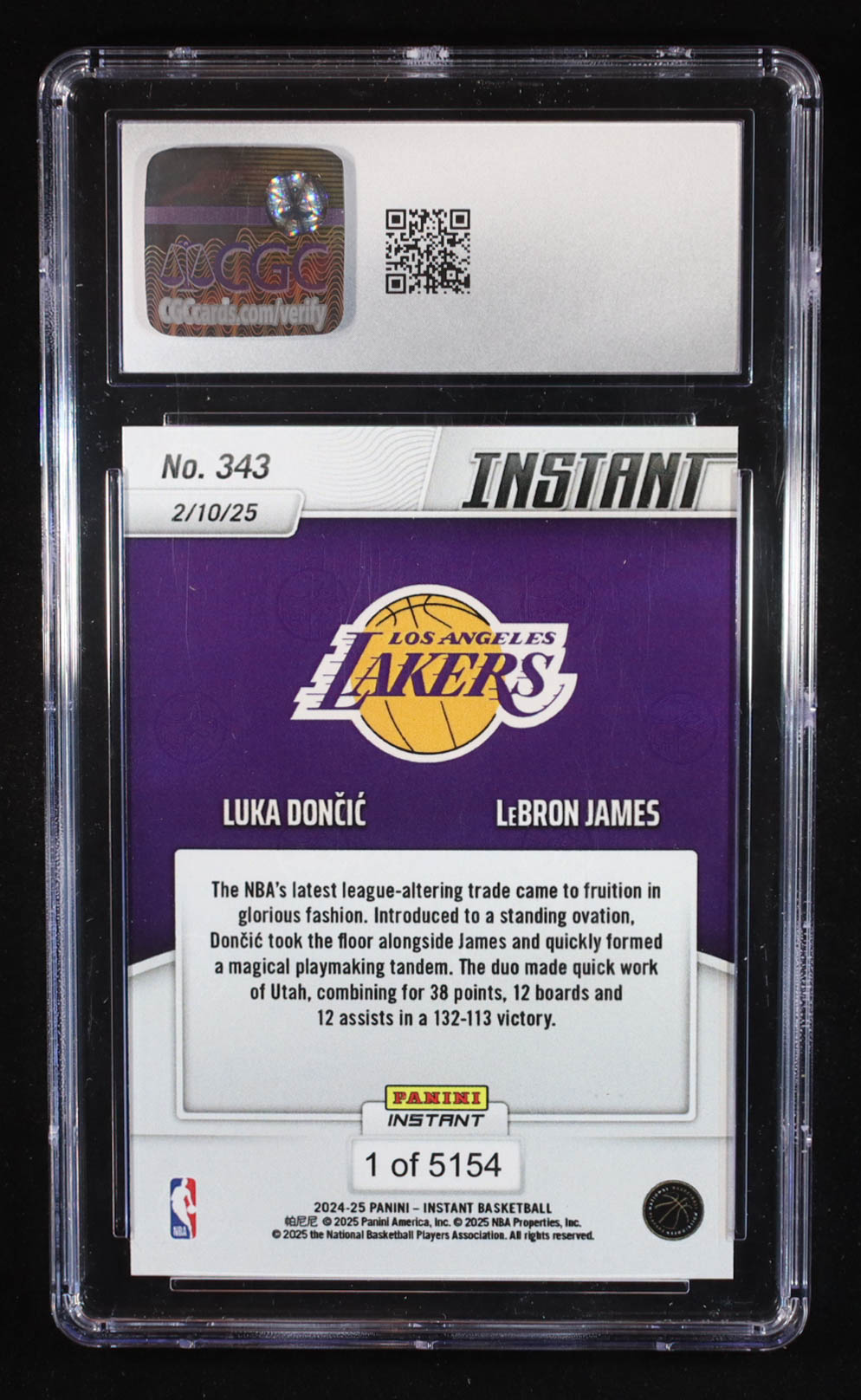 Luka Doncic | LeBron James 2024-25 Panini Instant #343 (CGC 9) at PristineAuction.com Luka Doncic | LeBron James 2024-25 Panini Instant #343 (CGC 9) at PristineAuction.com