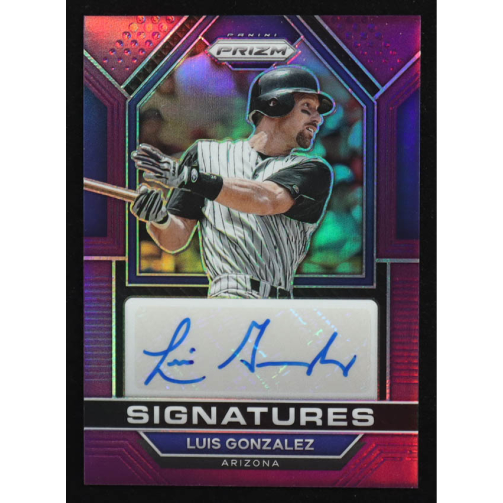 Luis Gonzalez 2023 Panini Prizm Signatures Prizms Purple #94 #16/99 at PristineAuction.com