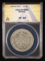 1934-Mo Mexico Silver Peso (ANACS VF30) at PristineAuction.com