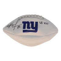 Mario Manningham Signed Giants Logo Football Inscribed "SB XLVI" (JSA) at PristineAuction.com