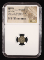Biblical "Widow's Mite" Judaea 103-76 BC, Alex Jannaeus, AE Prutah - Mark 12:41-44 (NGC) at PristineAuction.com
