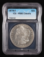 1878-S Morgan Silver Dollar (ICG MS60 Details) at PristineAuction.com
