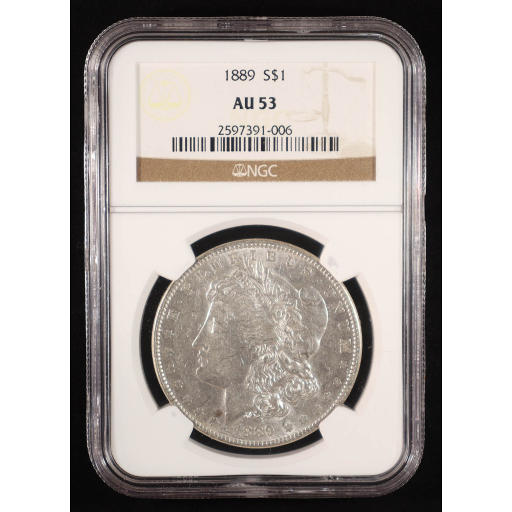 1889-S Morgan Silver Dollar (NGC AU53) at PristineAuction.com 1889-S Morgan Silver Dollar (NGC AU53) at PristineAuction.com
