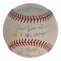 OML Baseball Signed & Inscribed By (7) with Tommy Lasorda, Steve Garvey, Dave Stewart, Ron Cey (JSA) at PristineAuction.com