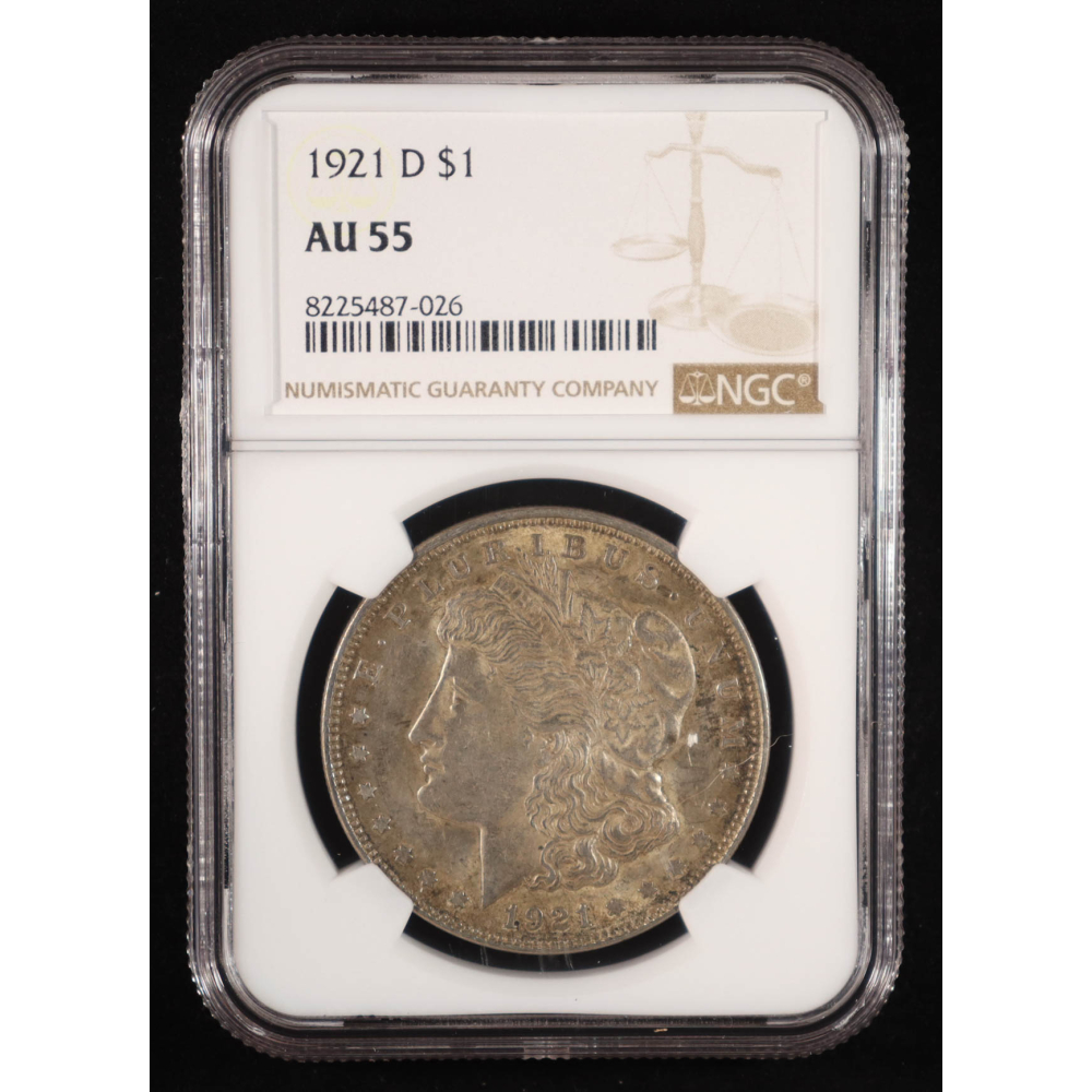 1921-D Morgan Silver Dollar (NGC AU55) at PristineAuction.com