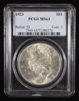 1923 Peace Silver Dollar (PCGS MS63) at PristineAuction.com