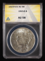 1923-S Peace Silver Dollar (ANACS AU58) at PristineAuction.com