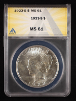1923-S Peace Silver Dollar (ANACS MS61) at PristineAuction.com