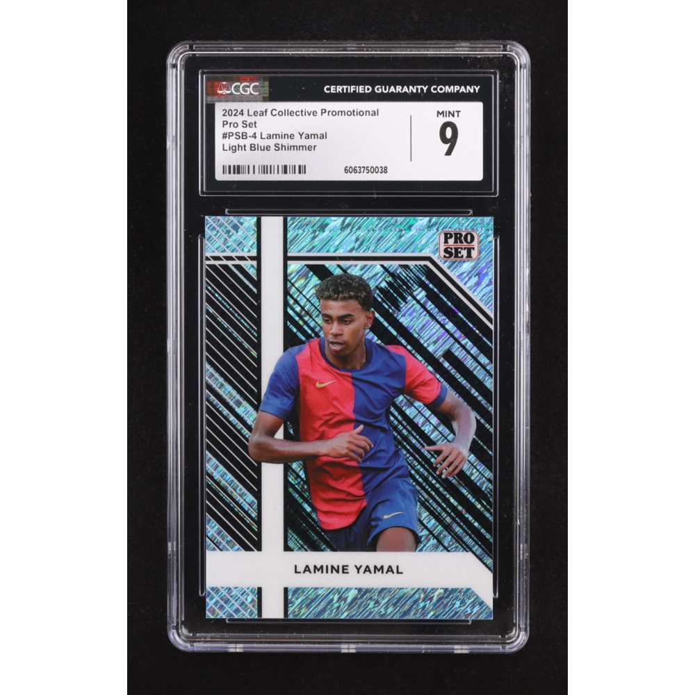 Lamine Yamal 2024 Leaf Collective Promo Pro Set Shimmer Light Blue #PSB4 RC (CGC 9) at PristineAuction.com
