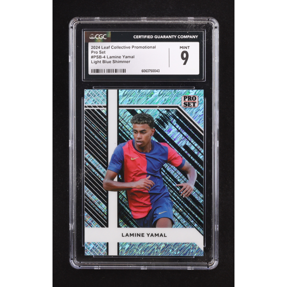 Lamine Yamal 2024 Leaf Collective Promo Pro Set Shimmer Light Blue #PSB4 RC (CGC 9) at PristineAuction.com