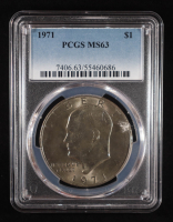 1971 Eisenhower Silver Dollar (PCGS MS63) at PristineAuction.com