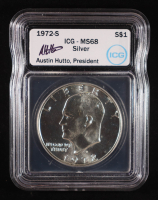 1972-S Eisenhower Silver Dollar - Austin Hutto Signature Label (ICG MS68) at PristineAuction.com