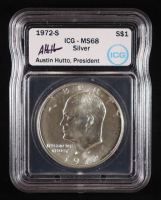 1972-S Eisenhower Silver Dollar - Austin Hutto Signature Label (ICG MS68) at PristineAuction.com