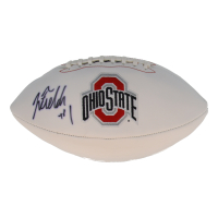 Justin Fields Signed Ohio State Buckeyes Logo Football (Beckett) at PristineAuction.com